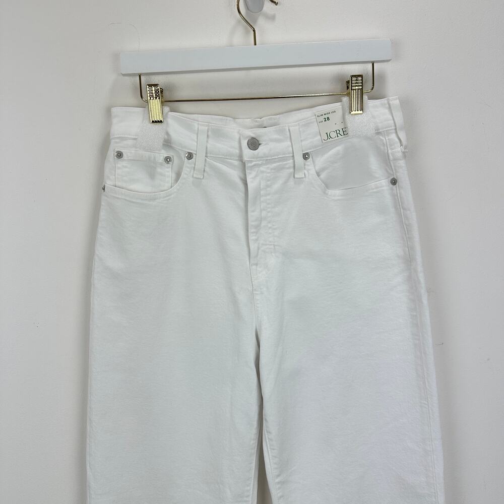 J.Crew Slim Wide Leg Jean White High Waisted Classic Stretch Denim US 28 NWT - Picture 9 of 16